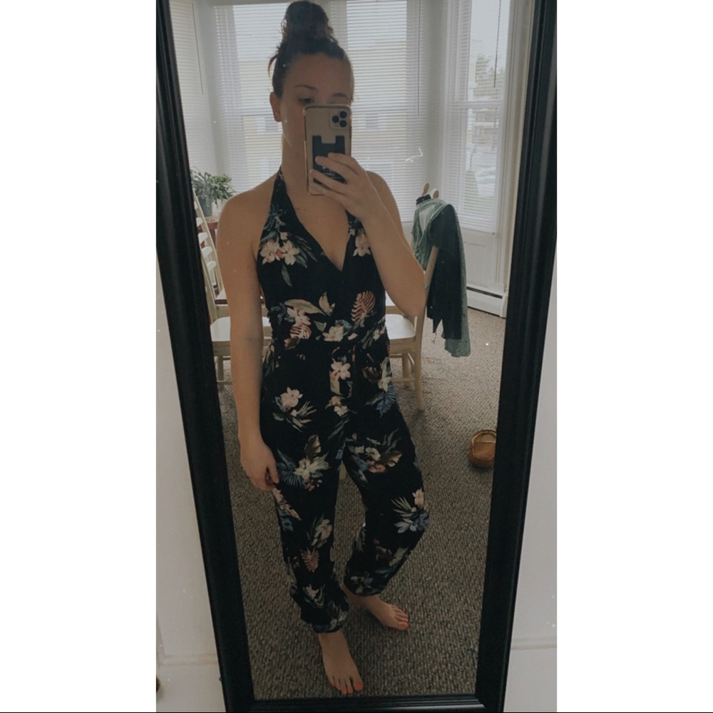 Black Floral Jumpsuit